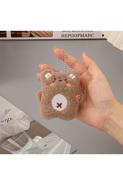 Choice1 Brown Cute Squeaking Bear Plush Toy Key Chain Cartoon Animal Doll Pen...