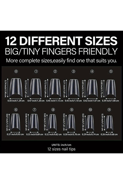 Choice8 Mid coffin HOTWAY 360 pieces - short, medium, and long almond shaped ...