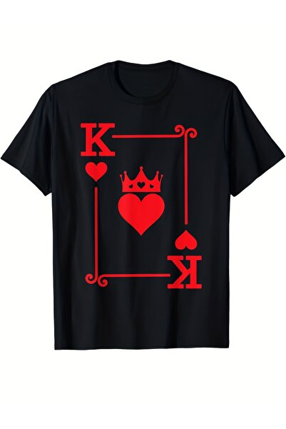 17TAKI 1pc King Print T-Shirt Men & Women - Round Neck Black Casual Shirt Sui...