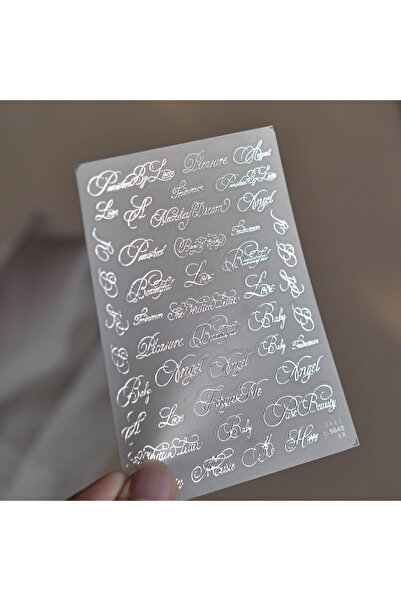 Choice15 1pcs 3D English Letter Nail Art Sticker Minimalist Letter Floral Tex...