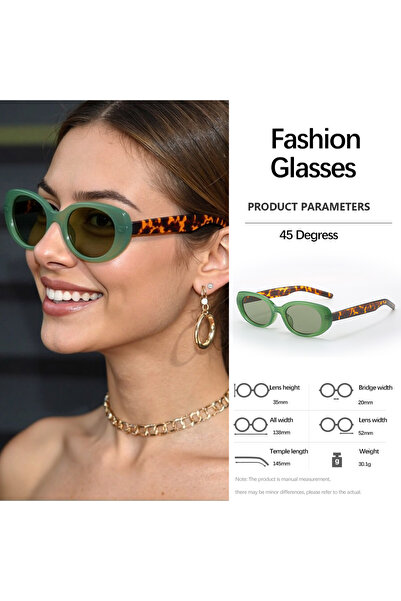 Choice green Vintage 2025 New In Sunglasses for Women Minimalist Retro Round ...