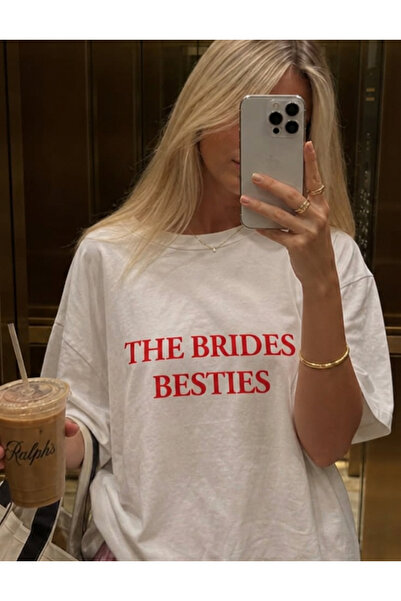 POPULUS Tricou alb cu textul „Bride To Be” pentru cele mai bune prietene ale ...