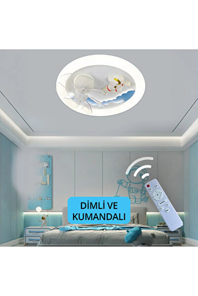 TRAPOWER Astronot Fanlı Plafonyer Led Avize