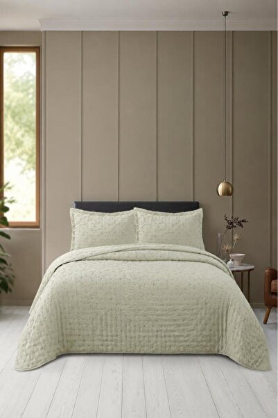 Çeyiz Diyarı Elanor Fiber Filled Double 240X260 cm Bedspread Beige
