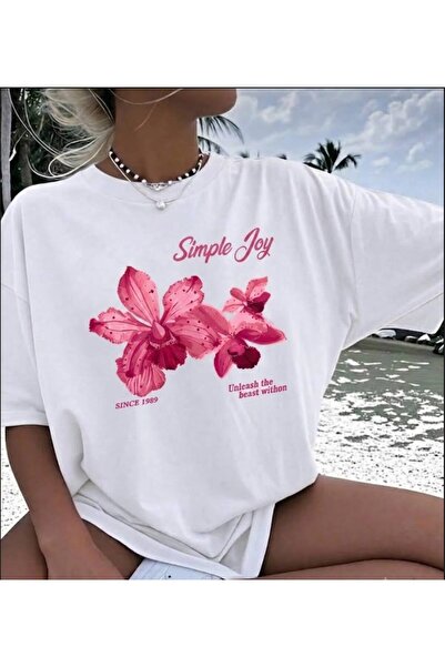 Marco Fresco Günlük Kısa Kollu Simple Joy Baskılı Genç Oversize Tshirt