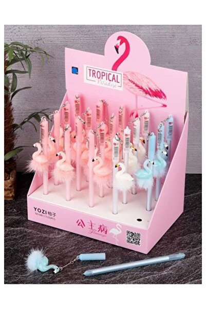 Mikro SC-2001 JELL KALEM Tüylü Flamingo Figürlü
