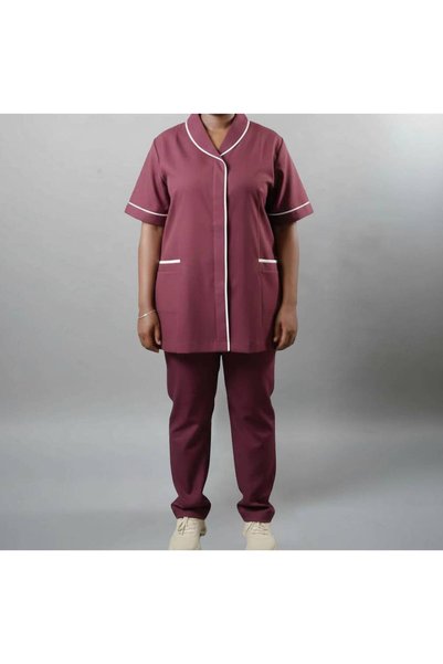 OEMS يونيفورم عاملات باللون العنابي - 5XL