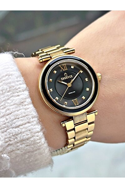 Essence Special Design Steel Cord Gold-Black Color Women Wrist Watch Es6969Mr