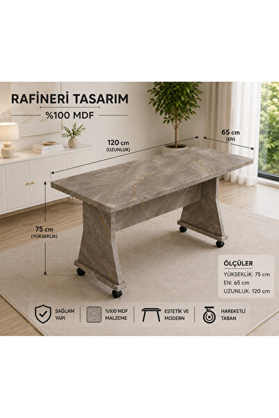 rafineritasarım STONE ÇOK AMAÇLI MASA YEMEK MASASI MUTFAK MASASI