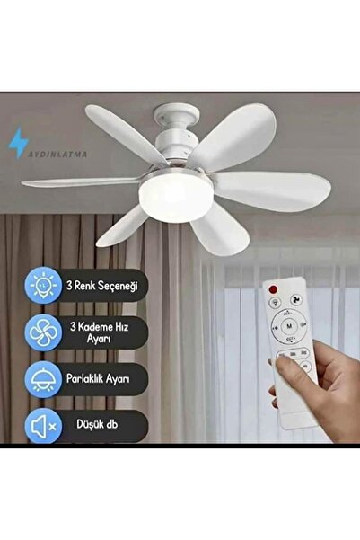 Home 30W Uzaktan Kumandalı Tavan Tipi Fan Ampul – Ayarlanabilir Işık ve Serin...