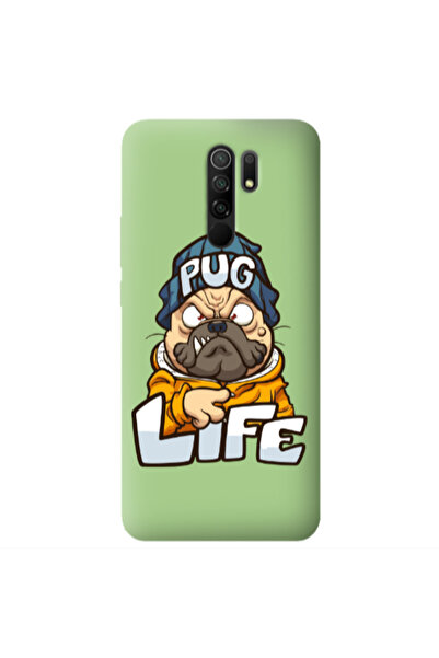 Other Xiaomi Redmi 9 Pug Life 2 Light Green Colored Silicone TPU Θήκη