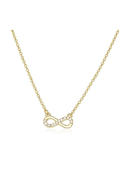 OEM Colier Infinit Minimalist Placat cu Aur 18K și Cristale Zircon – Simbol a...