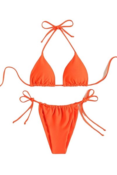 moho Costum de baie din 2 piese, slip brazilian cu snur reglabil lateral, por...
