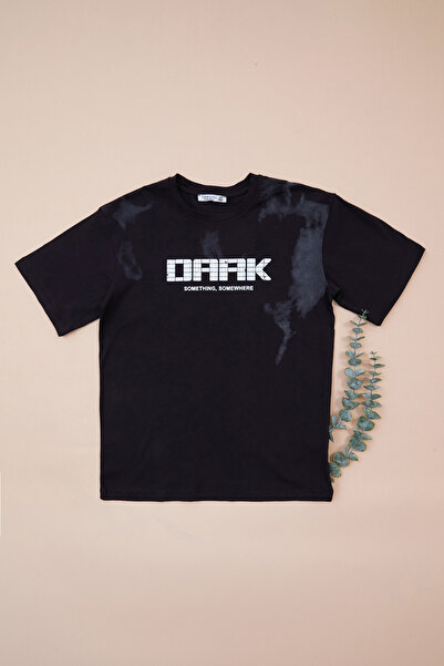 Fulla Moda Dark Printed Crew Neck Boys' T-Shirt