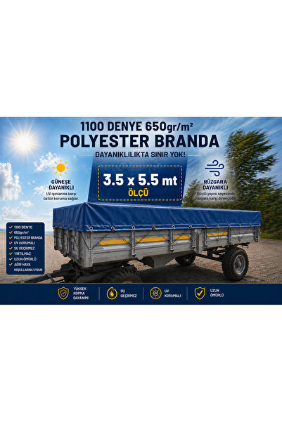 BRANDACIM RÖMORK BRANDASI 3.5x5.5MT-GENEL KULLANIM-TRAKTÖR-KAMYONET-650gr KAL...