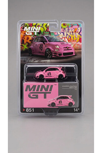 mini gt 1:64 Lb-Works X Ares Works Abarth 595 Pink Lhd Diecast Model Car Mgt0...