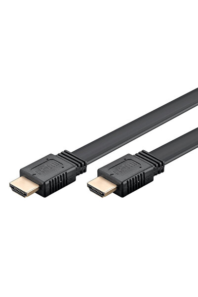 goobay καλώδιο HDMI 2.0 61281, Ethernet, flat, 4K/60Hz 18 Gbps, 5m, μαύρο