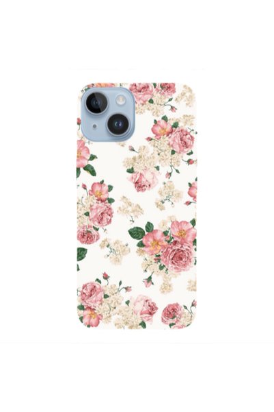 Other Apple iPhone 14 Pink Flowers 2 Transparent Silicone TPU Θήκη
