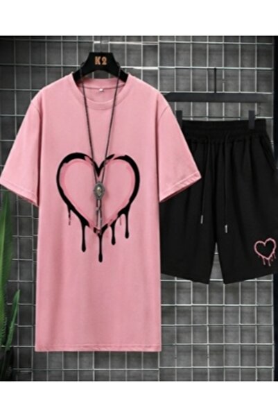 ZEMLİYA Sara Unisex Oversize Shorts Set Short Sleeve T-Shirt Comfortable Fit ...