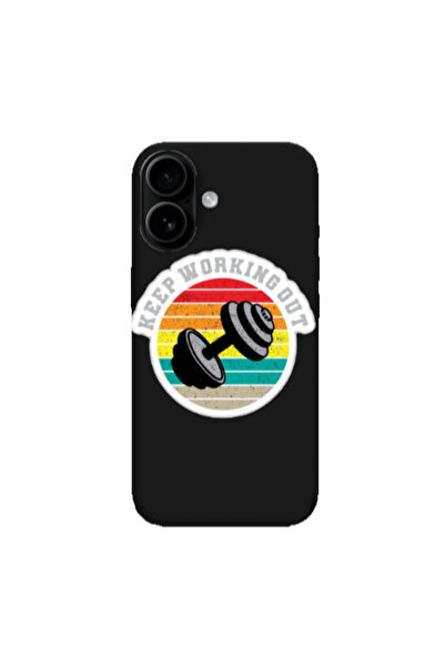 Other Apple Iphone 16 Keep working out Black Colored Silicone TPU Θήκη