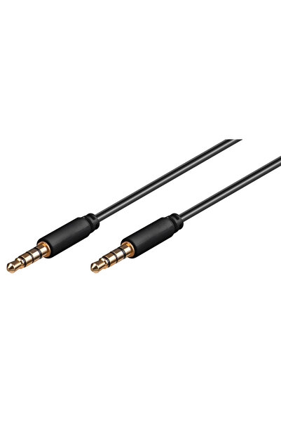 goobay καλωδίου ήχου 3.5mm 63830, 4-pin, slim, CU, 2m, μαύρο