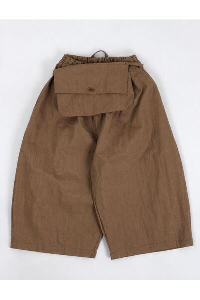 bohemiankids baby wear Dečije smeđe poplin pantalone sa poklonom u vidu torbe