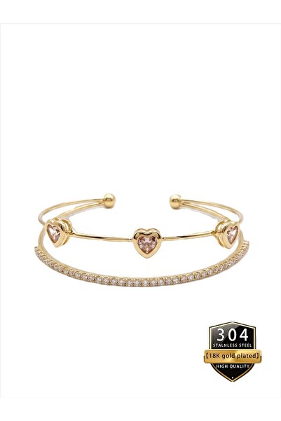 takantakana Vip, Zircon Processing, Pink Heart, Handcuff Bracelet, in Wooden ...
