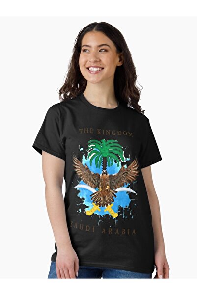 SAUDI Men and Women's 100% Cotton T-Shirt - Oversized Crew Neck Short Sleeve ...