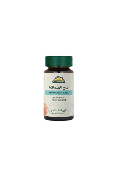 natureland ملح الهيمالايا الوردي مطحون ناعم 95 جرام من أرض الطبيعة