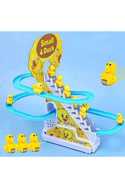 unbranded Moe Duck Climbing Stairs Electric Track Toy – Yellow Duck Slide Car...