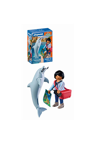 Playmobil Jucarie de rol Vizitatoare zoo si delfin
