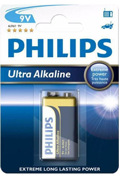 Philips Αλκαλικές Μπαταρίες 9V Ούλτρα 9V Κωδικός: 6LR61E1B/10