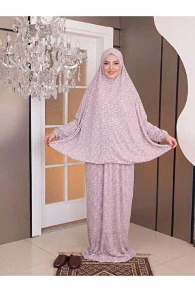 İSTDONATELLA فستان صلاة نسائي - قطعتين بنقشة زهور، قماش جيرسي مقاوم للعرق لجم...