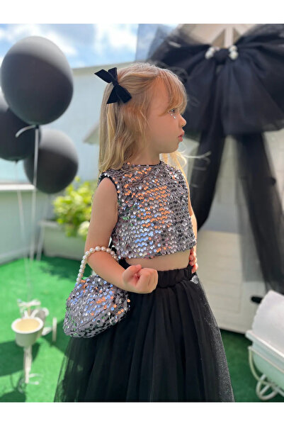 Little Ya Ya Love طقم حقيبة ظهر وتنورة مزينة بالترتر للفتيات