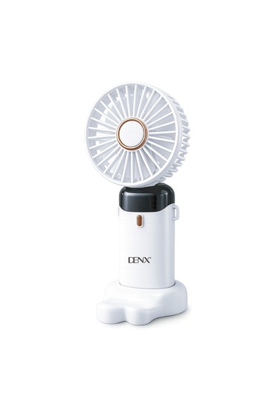 Denx مروحة يدوية قابلة لإعادة الشحن طراز DX2650 - مروحة صغيرة محمولة مع حامل،...