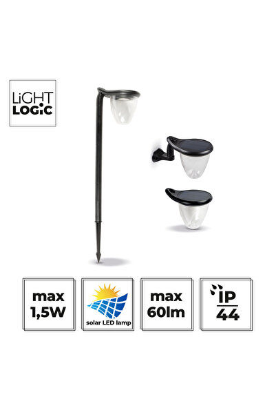 LightLogic Lampă solară 3 în 1 LED IP44, exterior, perete/masă/stâlp, lumină ...