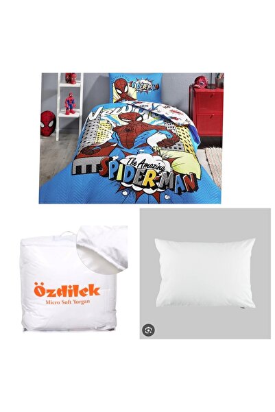 Özdilek Spiderman Four Seasons Quilted Set + Single Bedding Quilt + Pillow (5...