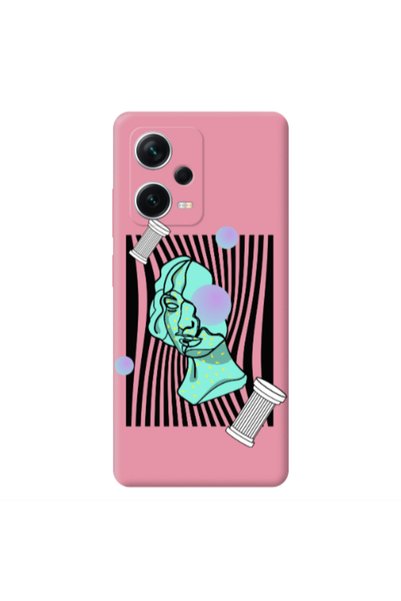 Other Xiaomi Poco X5 Columns Pink Colored Silicone TPU Θήκη