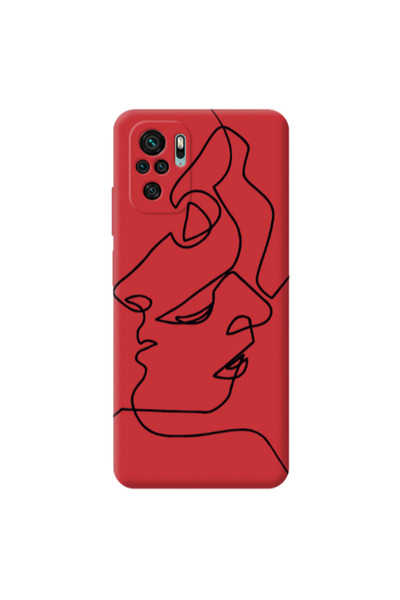 Other Xiaomi Redmi Note 10S intertwined Red Colored Silicone TPU Θήκη