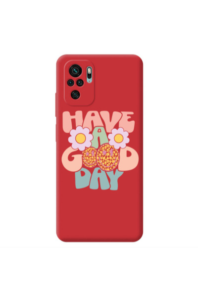 Other Xiaomi Redmi Note 10S Have A Good day Red Colored Silicone TPU Θήκη