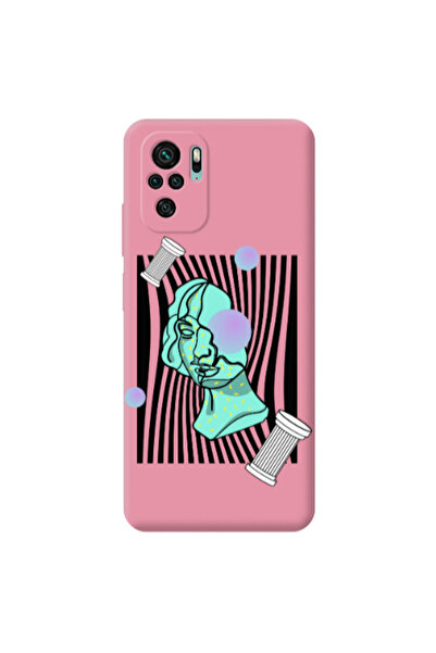 Other Xiaomi Redmi Note 10S Columns Pink Colored Silicone TPU Θήκη