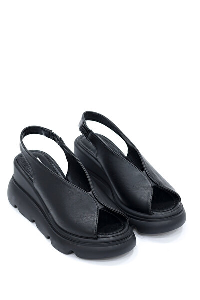 kajal ayakkabı Mnrs 2550 Adjustable Elastic Wedge Heel Sandals
