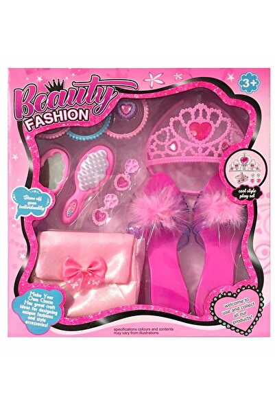 Blue Toys Σετ Ομορφιάς με Παντόφλες, Χτένα, Καθρέφτη, Τσάντα και Κορδέλα Μαλλ...