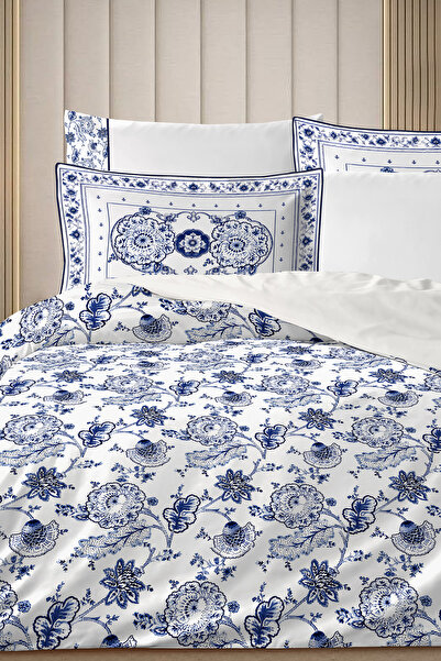 MonoHome 4 Pillows 100% Cotton Percale Duvet Cover Set Double-Person Premium ...