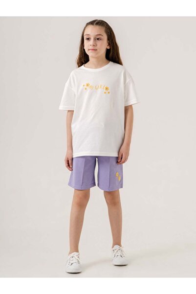 Mışıl Kids طقم بدلة رياضية للفتيات مطبوع عليه Hi Girl