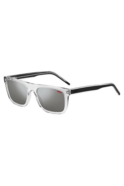 HUGO UV Protected Sunglasses Crystal Black Frame Silver Mirror Mirror Lens 54...