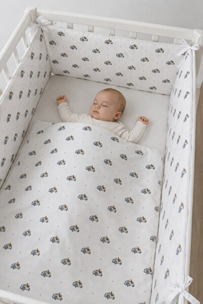 Jaju Baby 70x140 Sevimli Araba Beşik Kenar Koruma (4 Kenar) Özel Ölçü Beşik K...