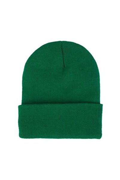QUATEX Dark Green Unisex Folded Knitwear Plain Beret