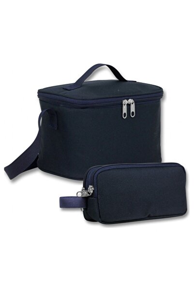 ÜMİT ÇANTA Insulated Lunch Box and Pen Holder Set (Navy Blue) Boys' Solid Col...