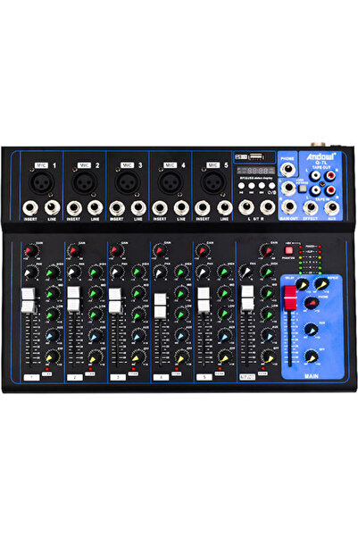 Andowl Q-7L Q-7L Αναλογική Κονσόλα 7 Κανάλια με Τροφοδοσία Phantom και 5 Είσο...
